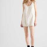 Sleeveless technical pongé mini-dress