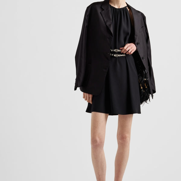 Embroidered sablé mini-dress