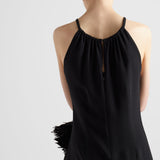 Embroidered sablé mini-dress