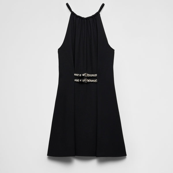 Embroidered sablé mini-dress