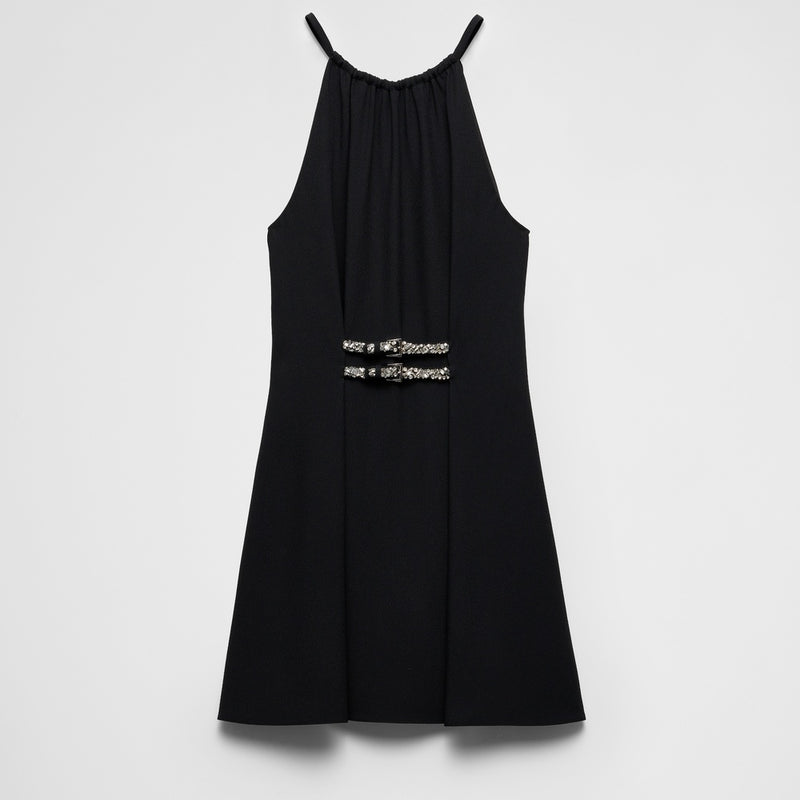 Embroidered sablé mini-dress