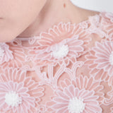Guipure short dress with Dahlia embroidery