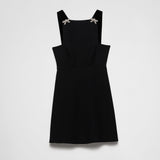Embroidered cady mini-dress