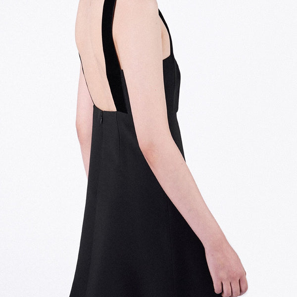 Embroidered cady mini-dress