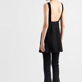 Embroidered cady mini-dress