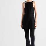 Embroidered cady mini-dress