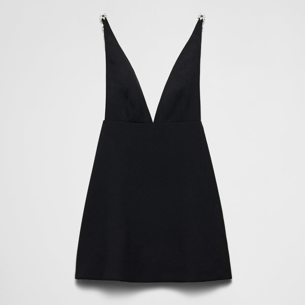 Embroidered sablé mini-dress