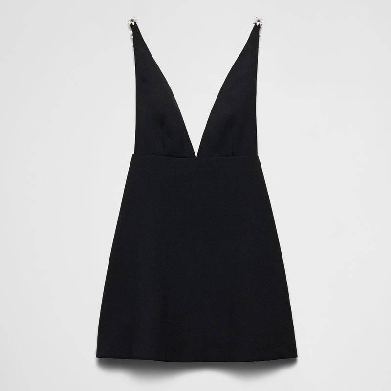 Embroidered sablé mini-dress