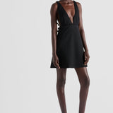 Embroidered sablé mini-dress