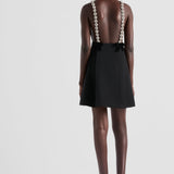 Embroidered sablé mini-dress