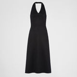 Double cashmere halter midi-dress