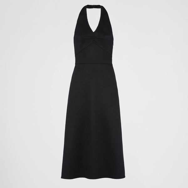 Double cashmere halter midi-dress
