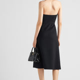Double cashmere halter midi-dress