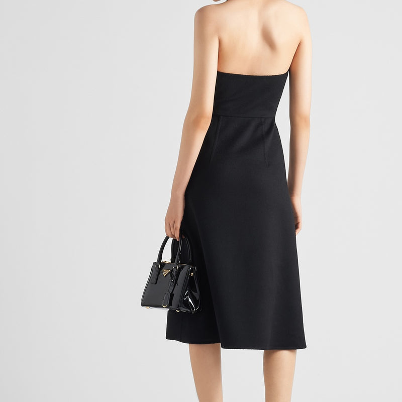 Double cashmere halter midi-dress
