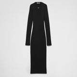 Ribbed knit jersey dress