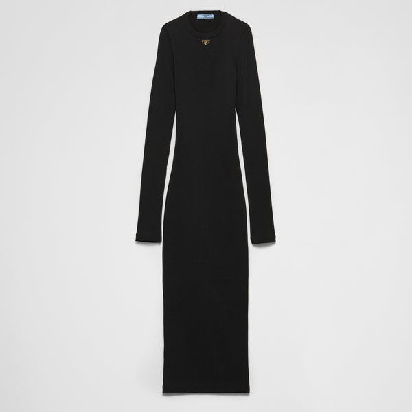 Ribbed knit jersey dress