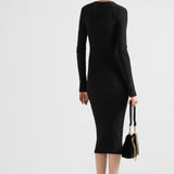 Ribbed knit jersey dress