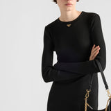 Ribbed knit jersey dress