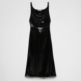 Sequined jersey satin dress