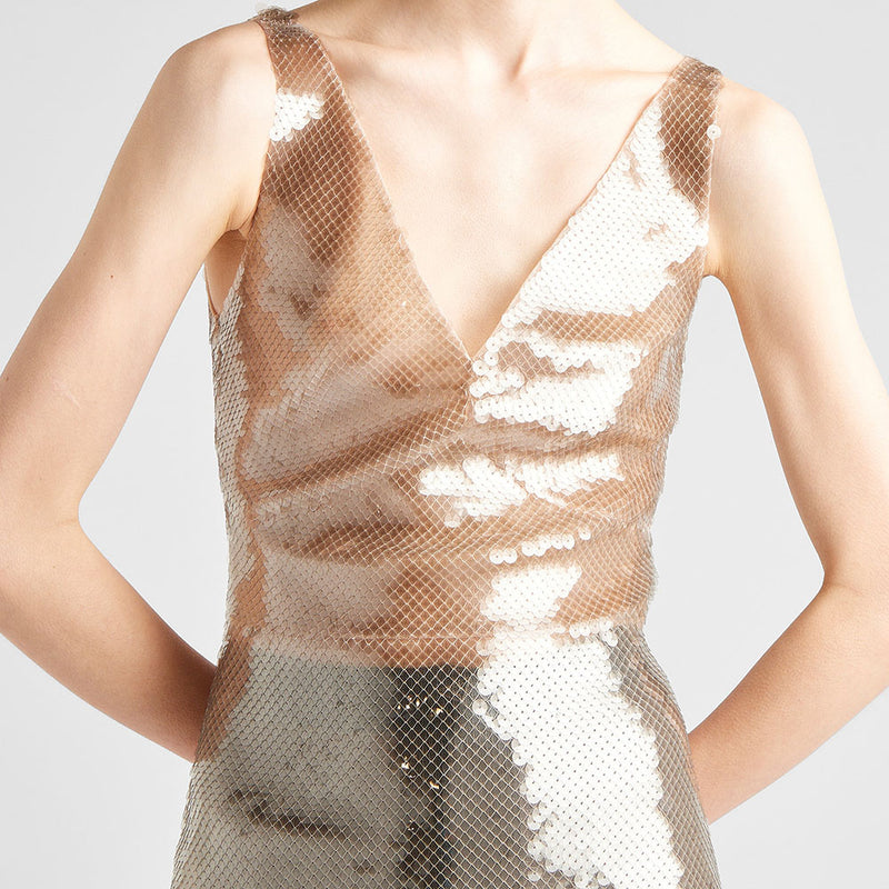 Embroidered tulle dress