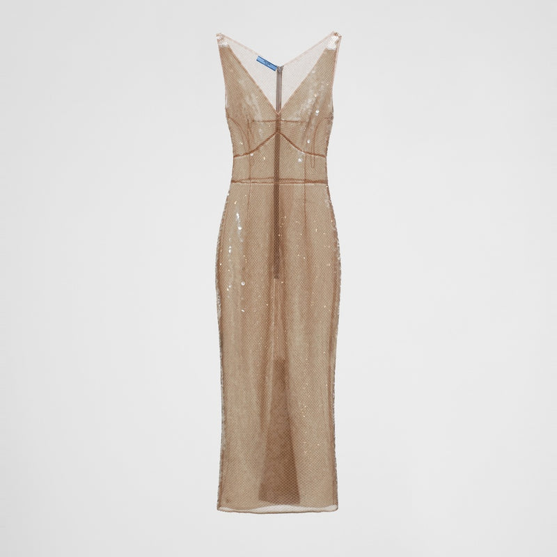 Embroidered tulle dress