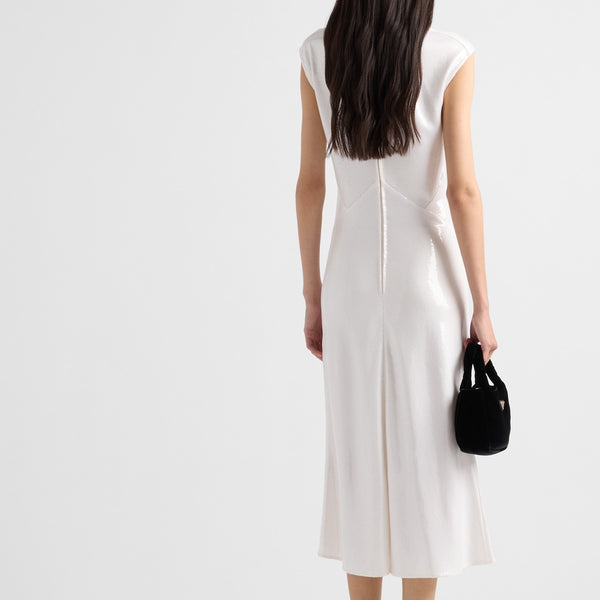 Sequined satin jersey dress