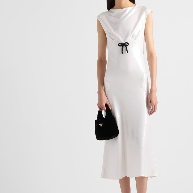 Sequined satin jersey dress