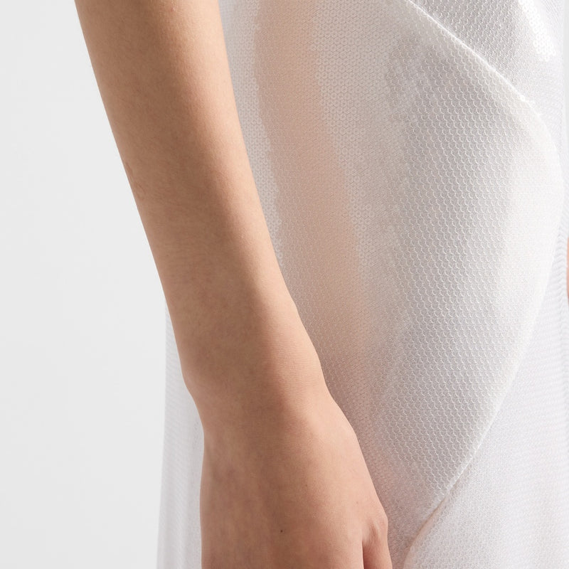 Sequined satin jersey dress