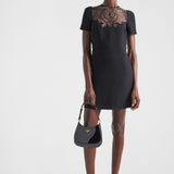 Cady and lace mini-dress