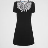 Cady and lace mini-dress