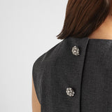 Embroidered wool mini-dress