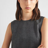 Embroidered wool mini-dress