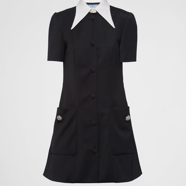 Satin wool mini-dress