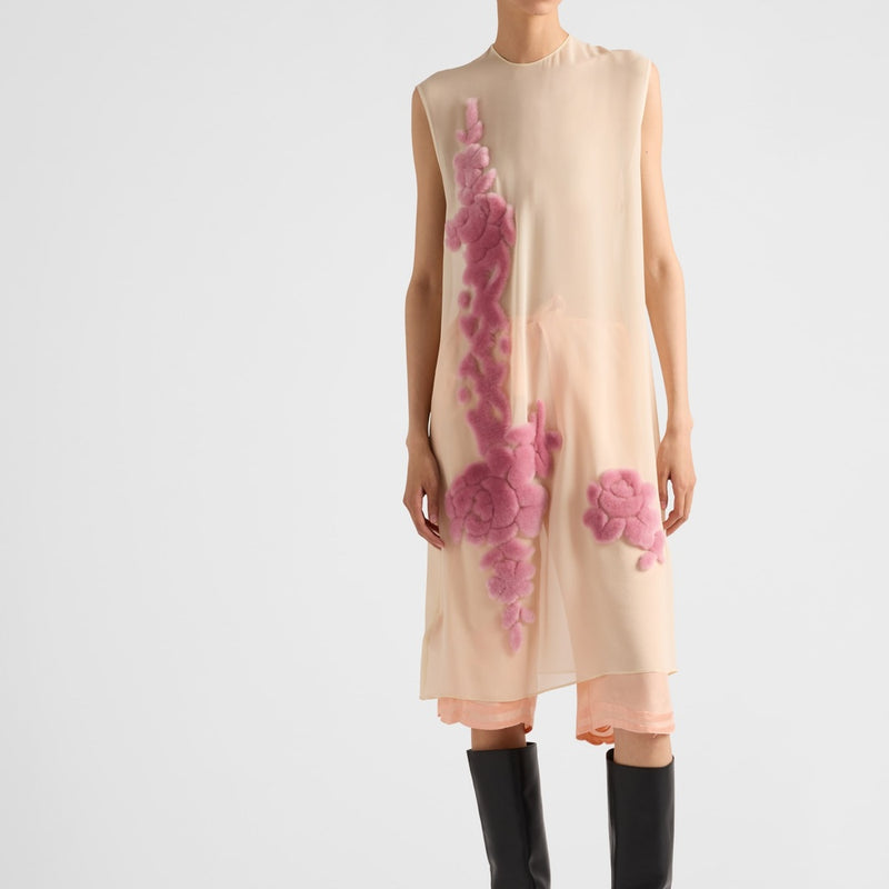 Embroidered georgette dress