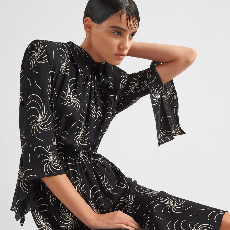 Printed sablé dress