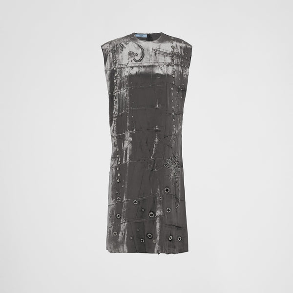 Embroidered velvet dress