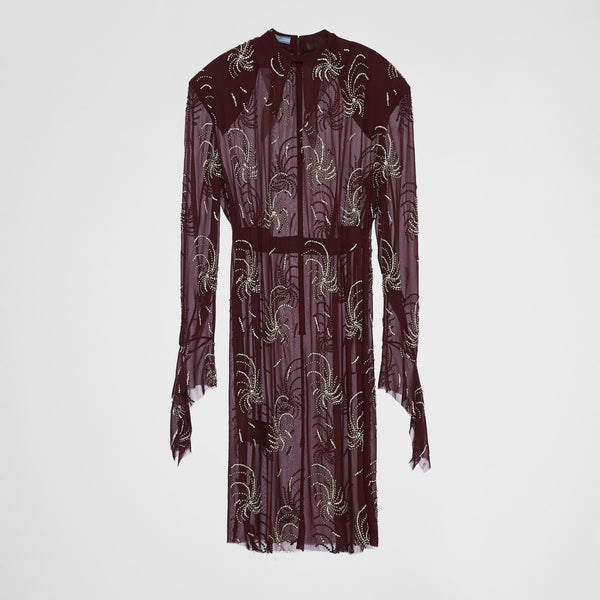 Embroidered georgette dress