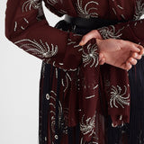 Embroidered georgette dress