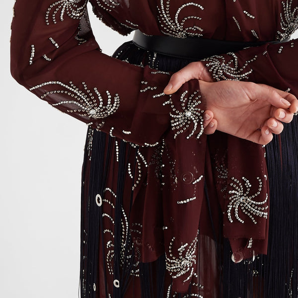 Embroidered georgette dress