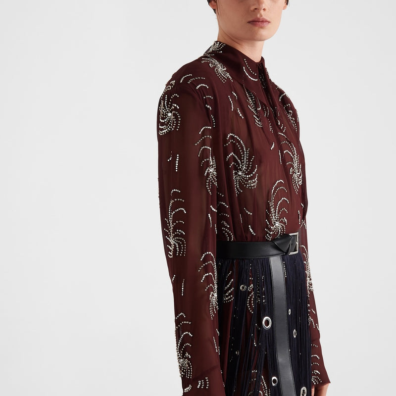 Embroidered georgette dress