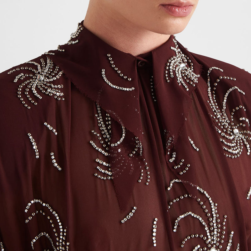 Embroidered georgette dress