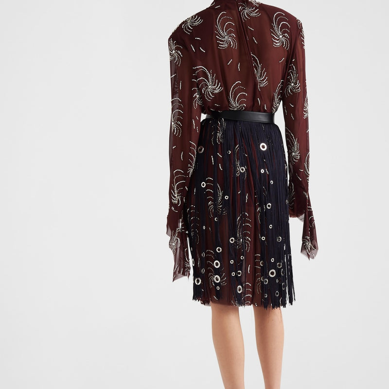 Embroidered georgette dress