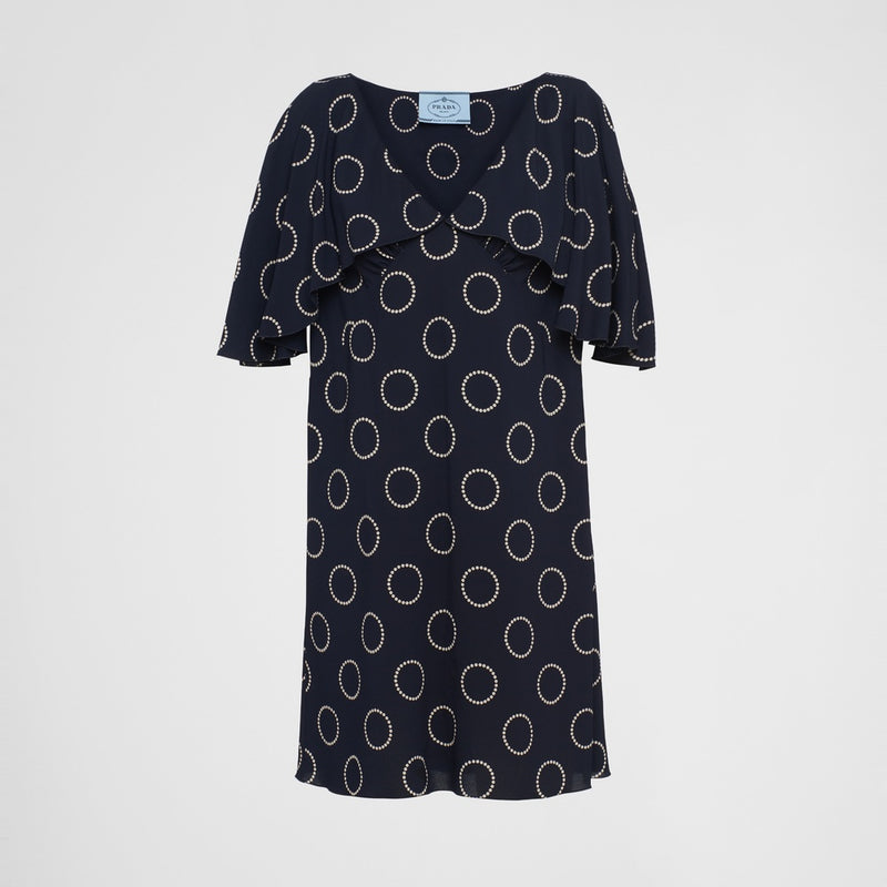 Printed sablé mini-dress