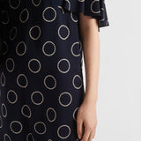 Printed sablé mini-dress