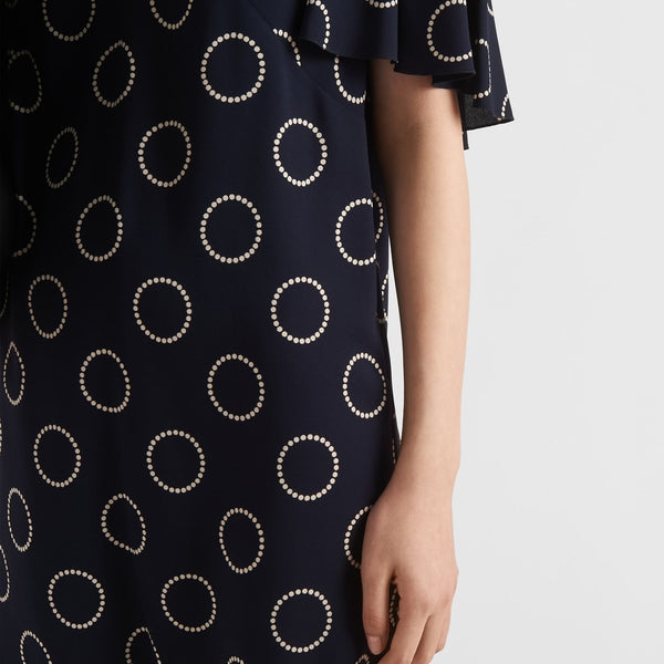 Printed sablé mini-dress