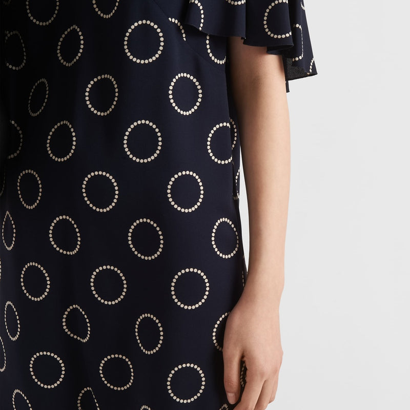 Printed sablé mini-dress