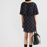 Printed sablé mini-dress