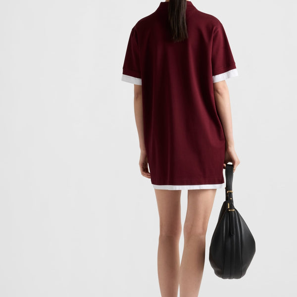 Piqué and jersey dress