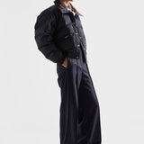 Cropped compact poplin down jacket