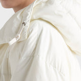 Medium-weight hooded soft fabric down jacket